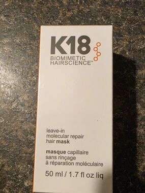 K18 Biomimetic Hairscience Leave-In Molecular Repair Hair Mask - White/Orange